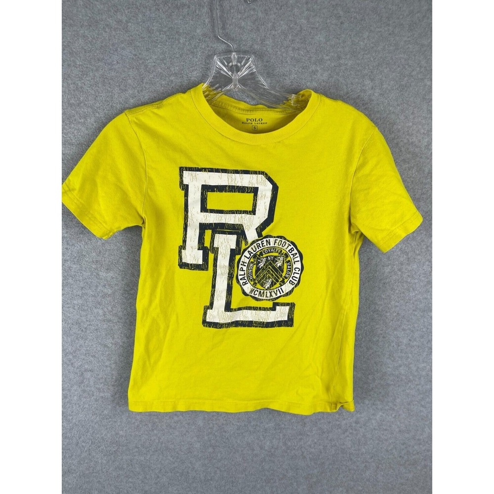Polo Ralph Lauren T Shirt Boys S Yellow Football Club Short Sleeve Crew Neck